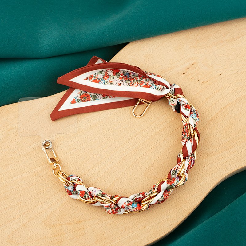 YN 48 Type Metal Purse Handle Strap Fashion Women Handbag Decoration Accessory Unique Braided Scarf Metal Chain for Bag Handle