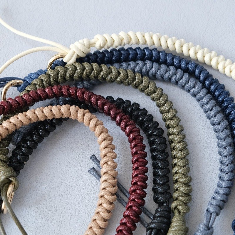 Fashionable Versatile Wax Rope Bag Strap Handbag Accessories Hand-Held Handmade Braided Mobile Phone Strap Lanyard 35cm
