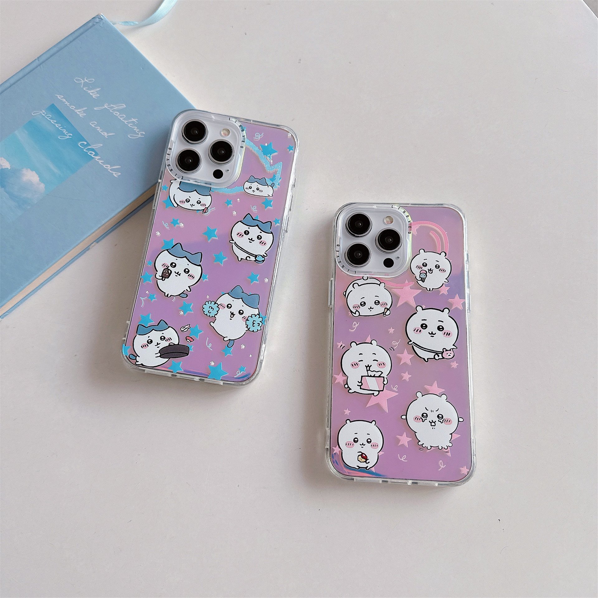 Cute Stitch Acrylic Mobile Phone Case For iPhone 16 15 14 13 12 11 Pro max Rabbit IMD custom Cartoon tpu Shockproof Back Cover
