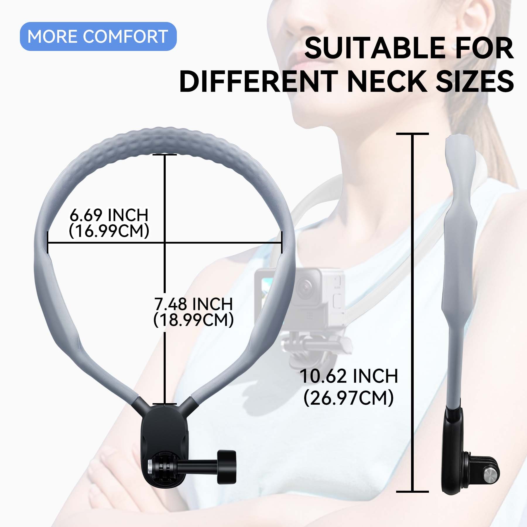 Neck-Mounted Sports Camera Collar Mobile Phone Holder POV/VLOG Smartphone Neck Mounted Chest Strap Suitable for 10/9/8/7