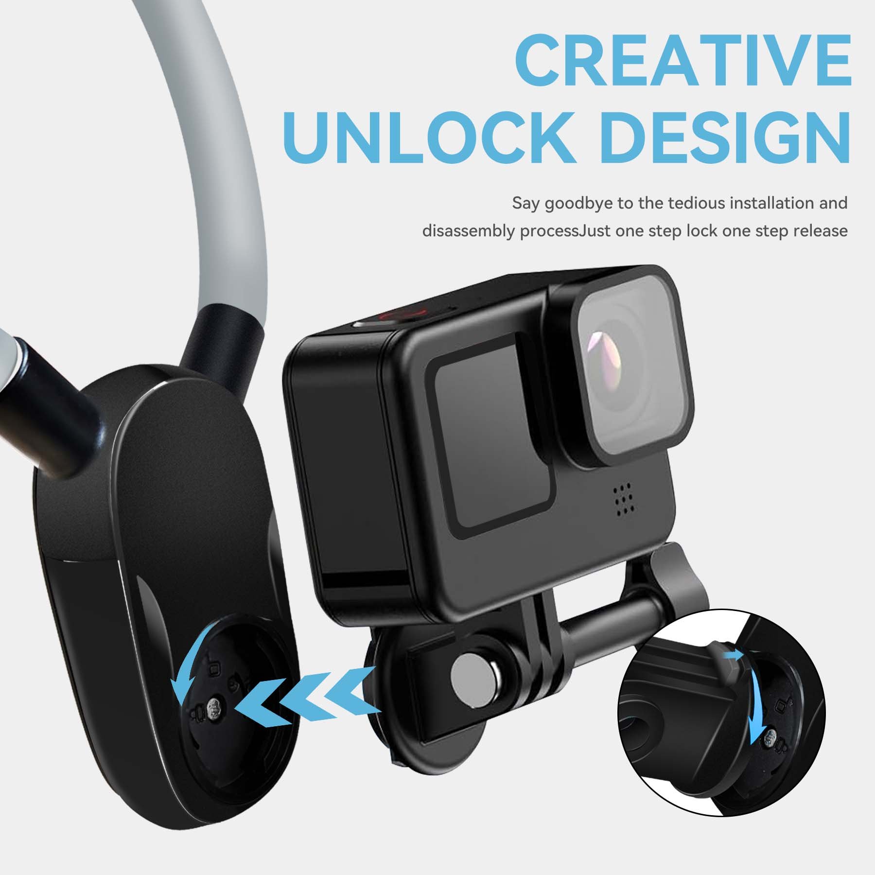 Neck-Mounted Sports Camera Collar Mobile Phone Holder POV/VLOG Smartphone Neck Mounted Chest Strap Suitable for 10/9/8/7