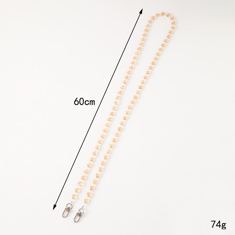 Colorful Crystal Beaded Crossbody Rope Necklace Mobile Phone Strap Charm Hook Case Lanyard Hand Wrist Grip Accessory Phone Chain