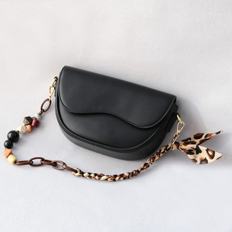 European and American acrylic bead chain fashion wood bead bracelet diagonal lanyard bag with mobile phone chain