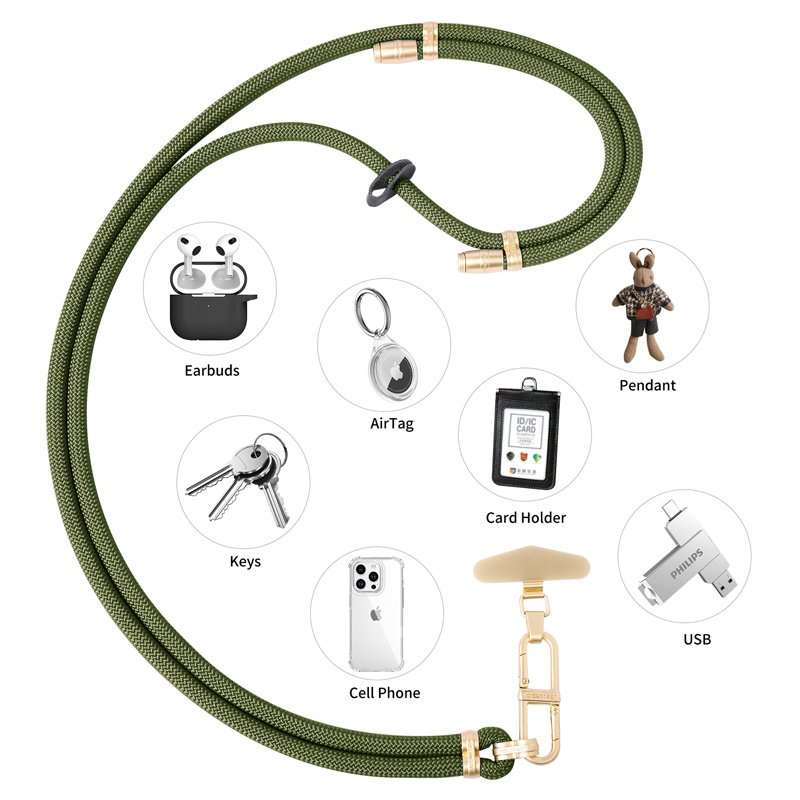 Adjustable Smartphone Strap Crossbody Multifunctional Anti Lost Thick Strength Durable Hanging Climbing Mobile Phone Lanyard