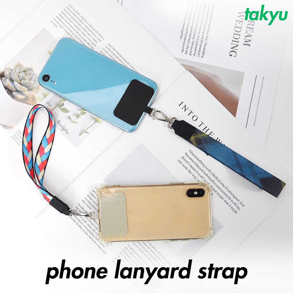 Custom print patterns polyester keychain wholesale cell phone strap short wrist mobile phone lanyard