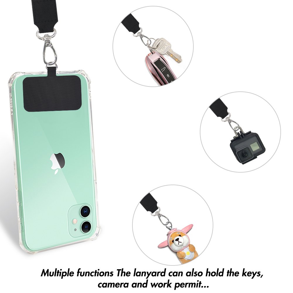 Custom print patterns polyester keychain wholesale cell phone strap short wrist mobile phone lanyard