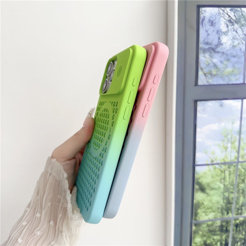 heat dissipation design gradient color magnetic phone case for iphone 15 14 13 12 pro max for iphone 15 pro protective case