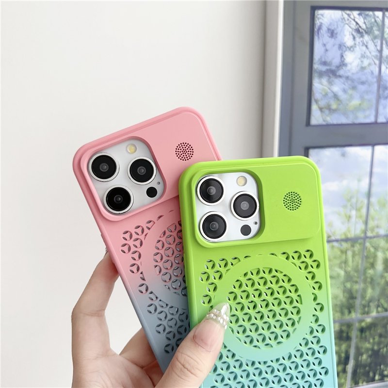 heat dissipation design gradient color magnetic phone case for iphone 15 14 13 12 pro max for iphone 15 pro protective case
