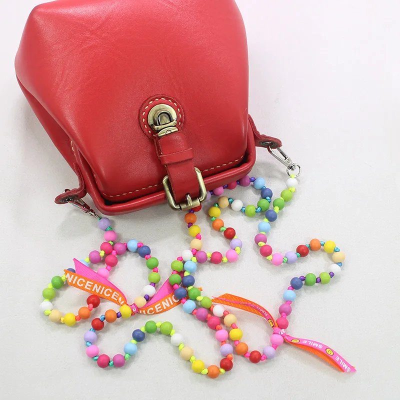 Cross Body Mobile Phone Lanyard Strap Wood Bead Classic Women Men Wooden Colorful Beads Chain Cord Fashion Jewelry