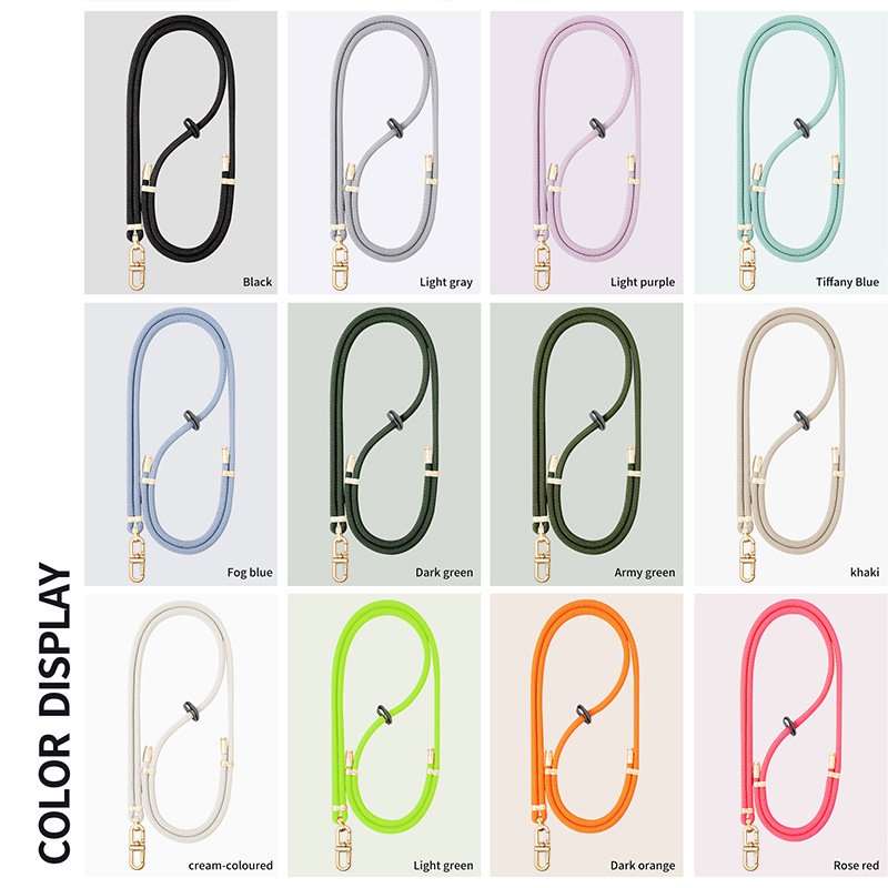 High quality Crossbody Anti-Fall Nylon Mobile Phone Lanyard with Polyester Keychain Rope Wide Webbing and Phone Tether Patch