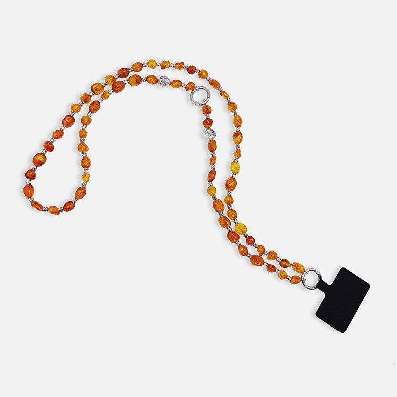 Irregular Imitated Tortoiseshell Beaded Mobile Phone Pendant Crossbody Necklace Hanging Glasses Hands Free Phone Charm Straps