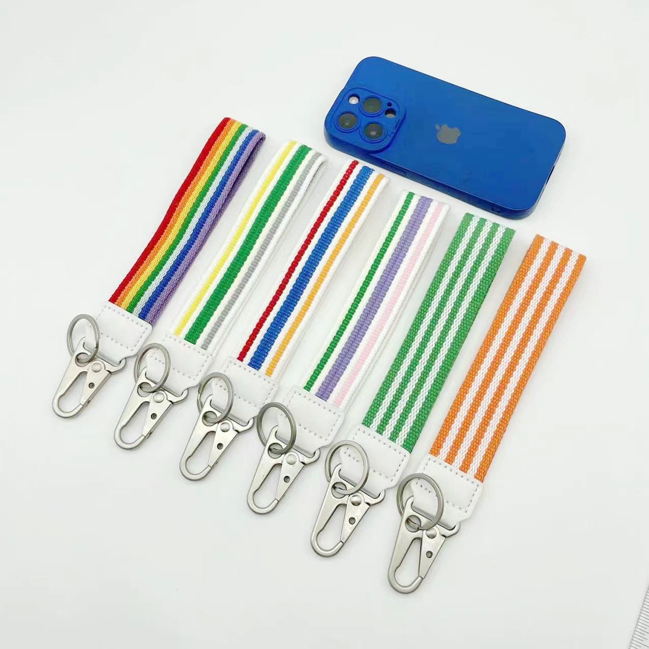high quality phone lanyard strap keychain personalized Colorful canvas keychains mobile phone bag, jeans keychain pendant