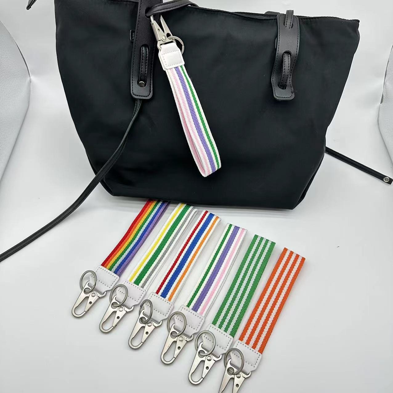 high quality phone lanyard strap keychain personalized Colorful canvas keychains mobile phone bag, jeans keychain pendant