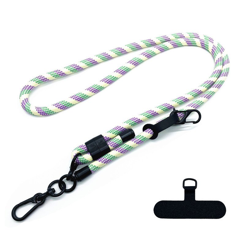 wholesale high quality custom universal 10mm 120cm long crossbody bag shoulder strap lanyard with patch for mobile cell phone