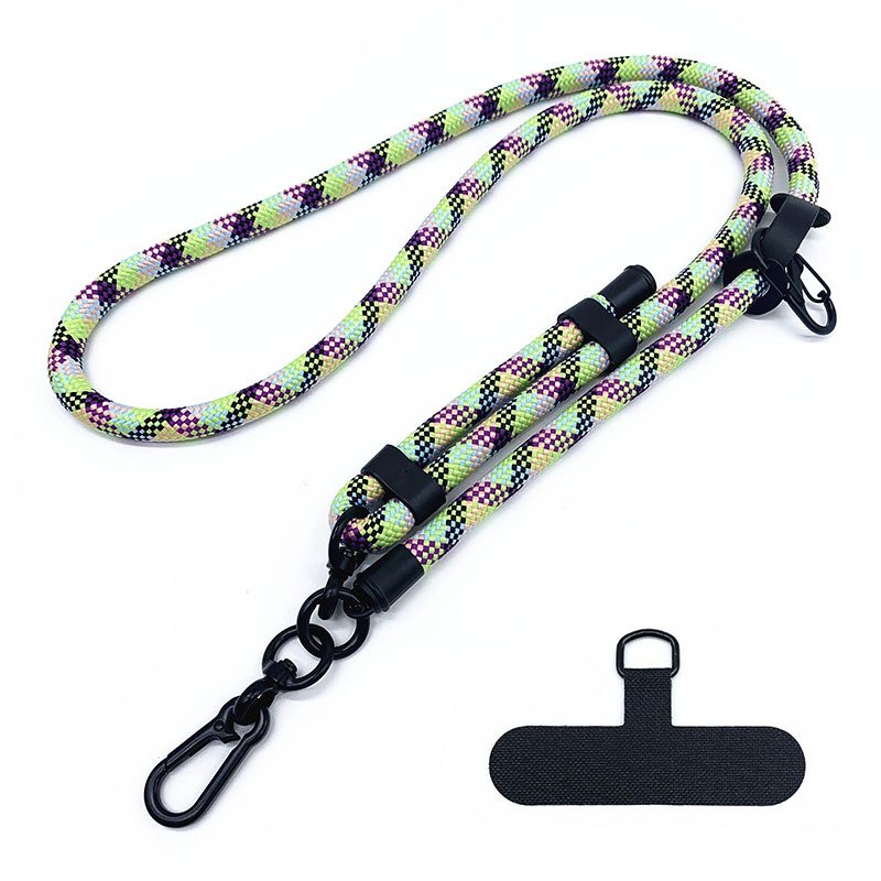 wholesale high quality custom universal 10mm 120cm long crossbody bag shoulder strap lanyard with patch for mobile cell phone