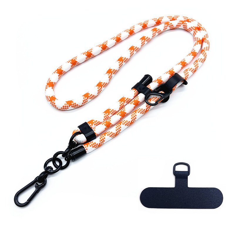wholesale high quality custom universal 10mm 120cm long crossbody bag shoulder strap lanyard with patch for mobile cell phone