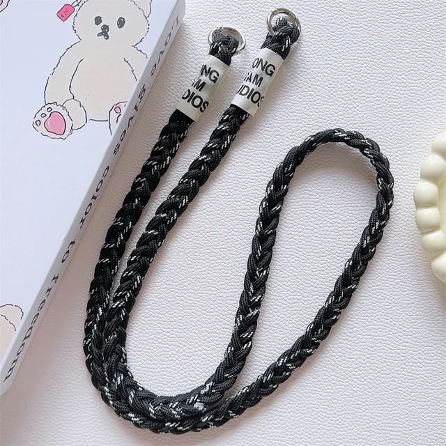 Stylish Twist Label Strap Handmade Lanyard Strap For Phone Charm Crossbody Cord to Hang the Mobile Chain Premium Keys Rope