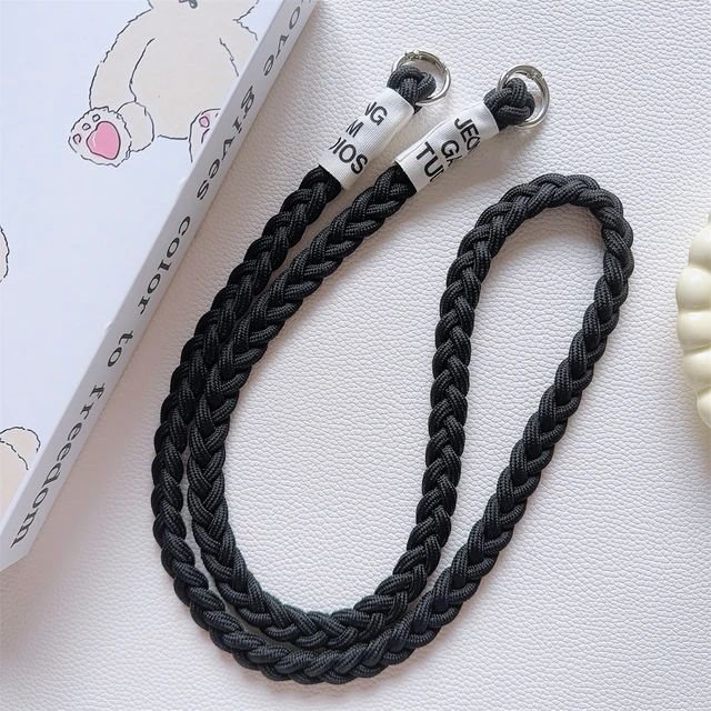 Stylish Twist Label Strap Handmade Lanyard Strap For Phone Charm Crossbody Cord to Hang the Mobile Chain Premium Keys Rope