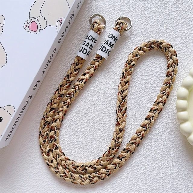 Stylish Twist Label Strap Handmade Lanyard Strap For Phone Charm Crossbody Cord to Hang the Mobile Chain Premium Keys Rope