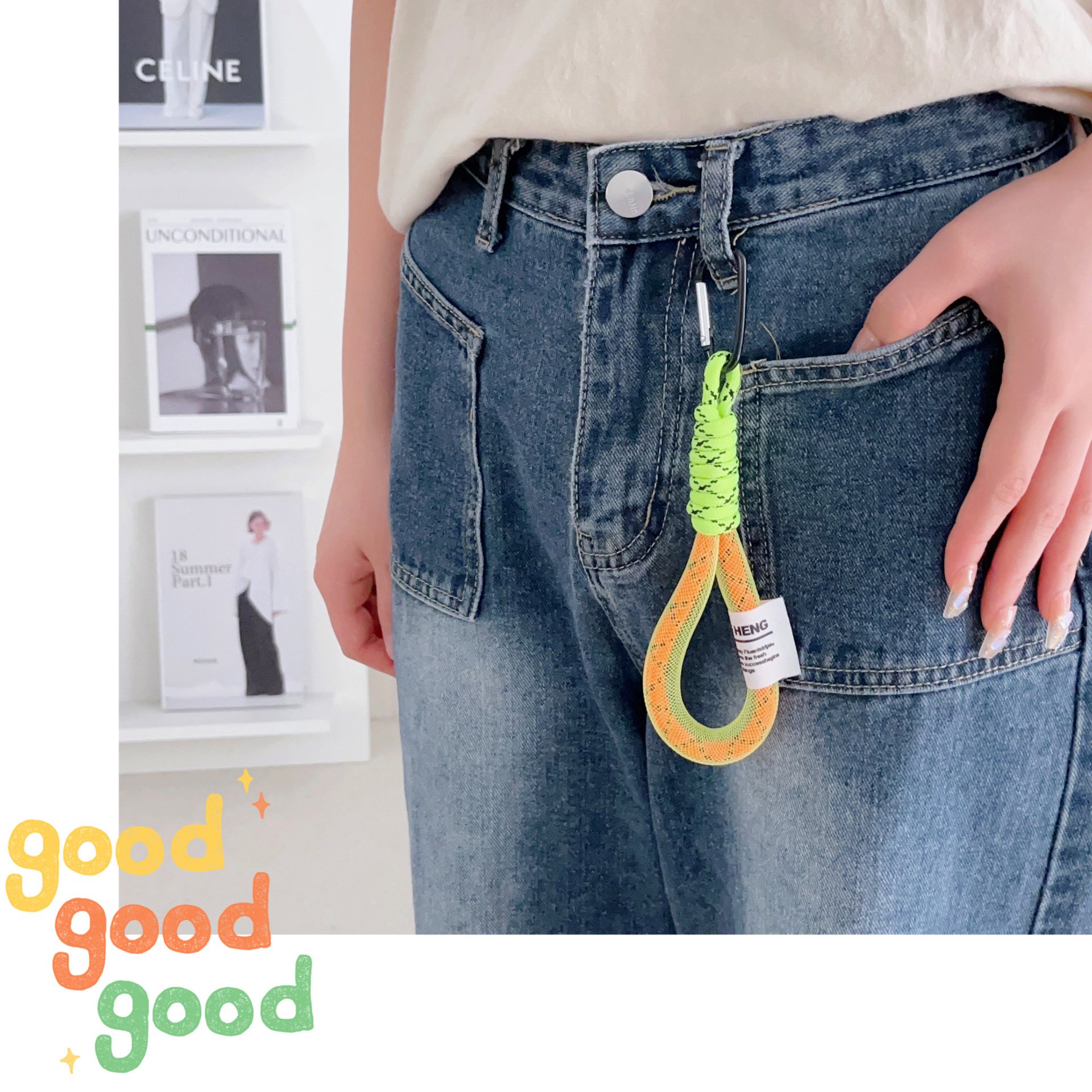 Popular Design Braided Nylon Rope Keychain Key Braided Strip Keycord Hanging Trouser Accessories Outdoor Lanyard Phone Strap