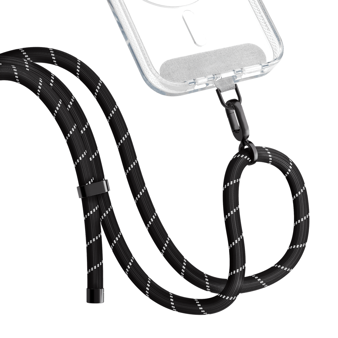 Universal Mobile Phone Lanyard Anti-lost 155cm Adjustable Crossbody Phone Strap 8mm Round Polyester Rope With Nylon Tether Tab