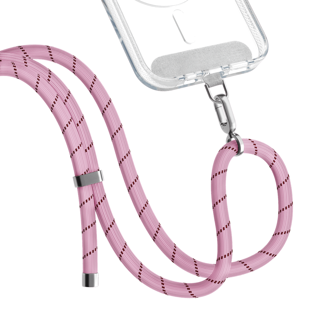 Universal Mobile Phone Lanyard Anti-lost 155cm Adjustable Crossbody Phone Strap 8mm Round Polyester Rope With Nylon Tether Tab