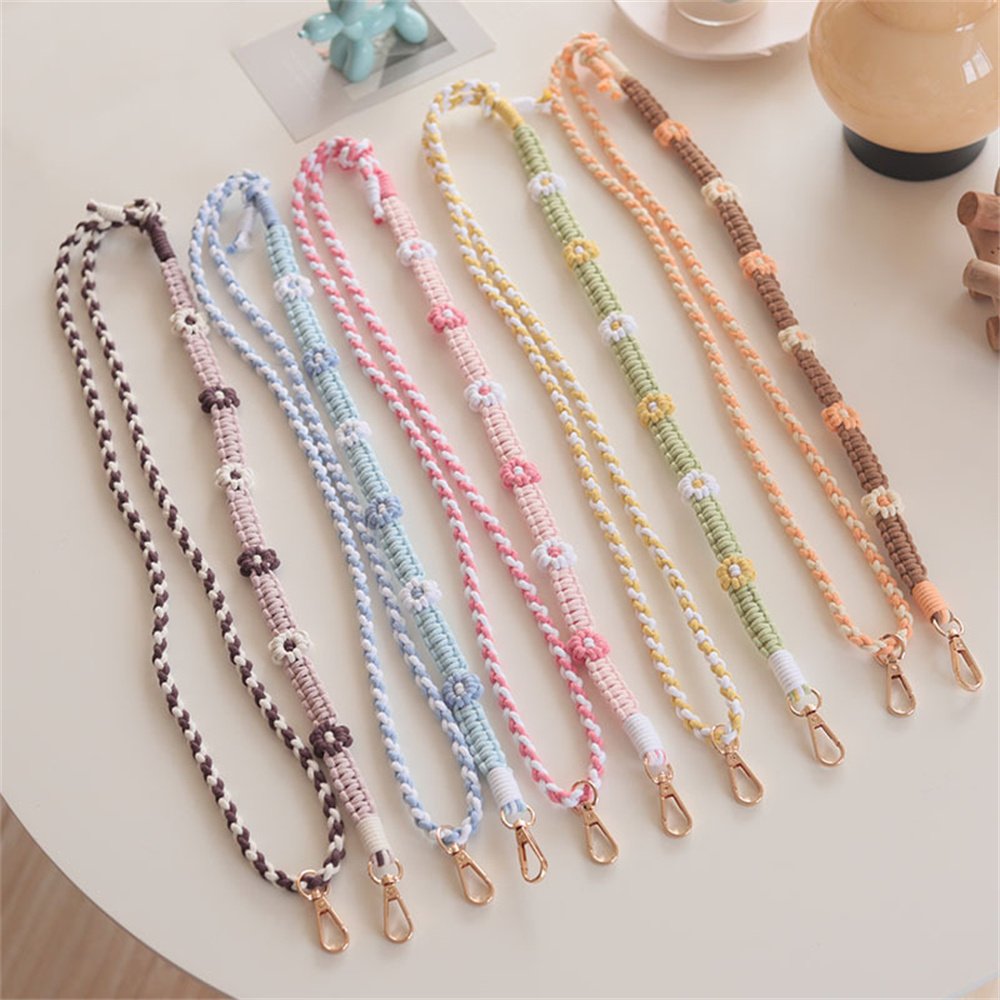 Colorful cute flowers strap adjustable length mobile phone lanyard worker brand lanyard camera lanyard