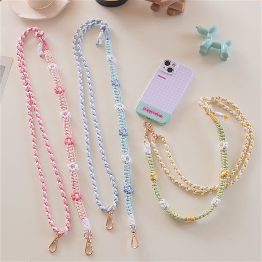Colorful cute flowers strap adjustable length mobile phone lanyard worker brand lanyard camera lanyard