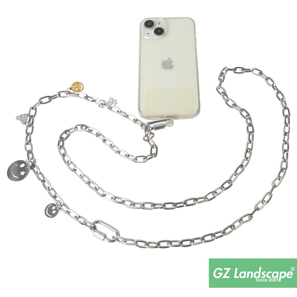 Innovative 2 in 1 wrist crossbody mobile phone chain custom halloween decoration pendant keychain phone strap metal link charm