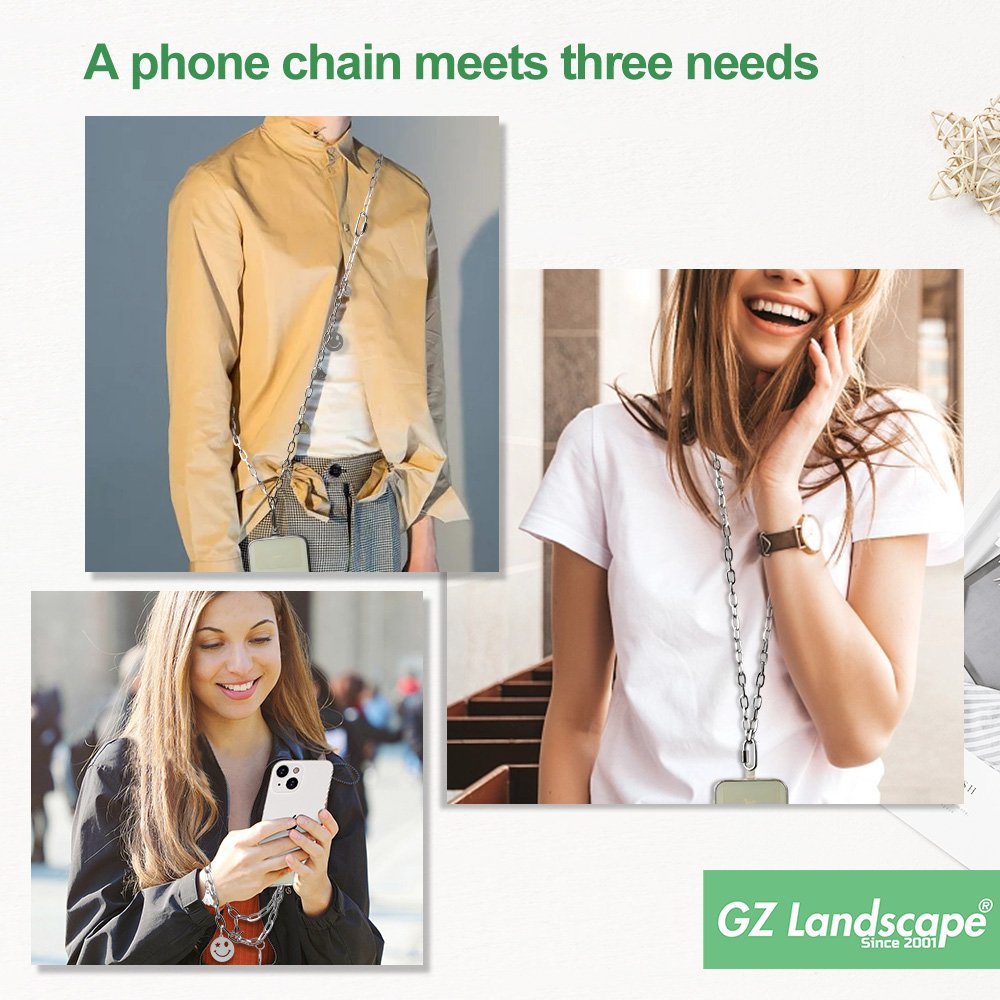 Innovative 2 in 1 wrist crossbody mobile phone chain custom halloween decoration pendant keychain phone strap metal link charm