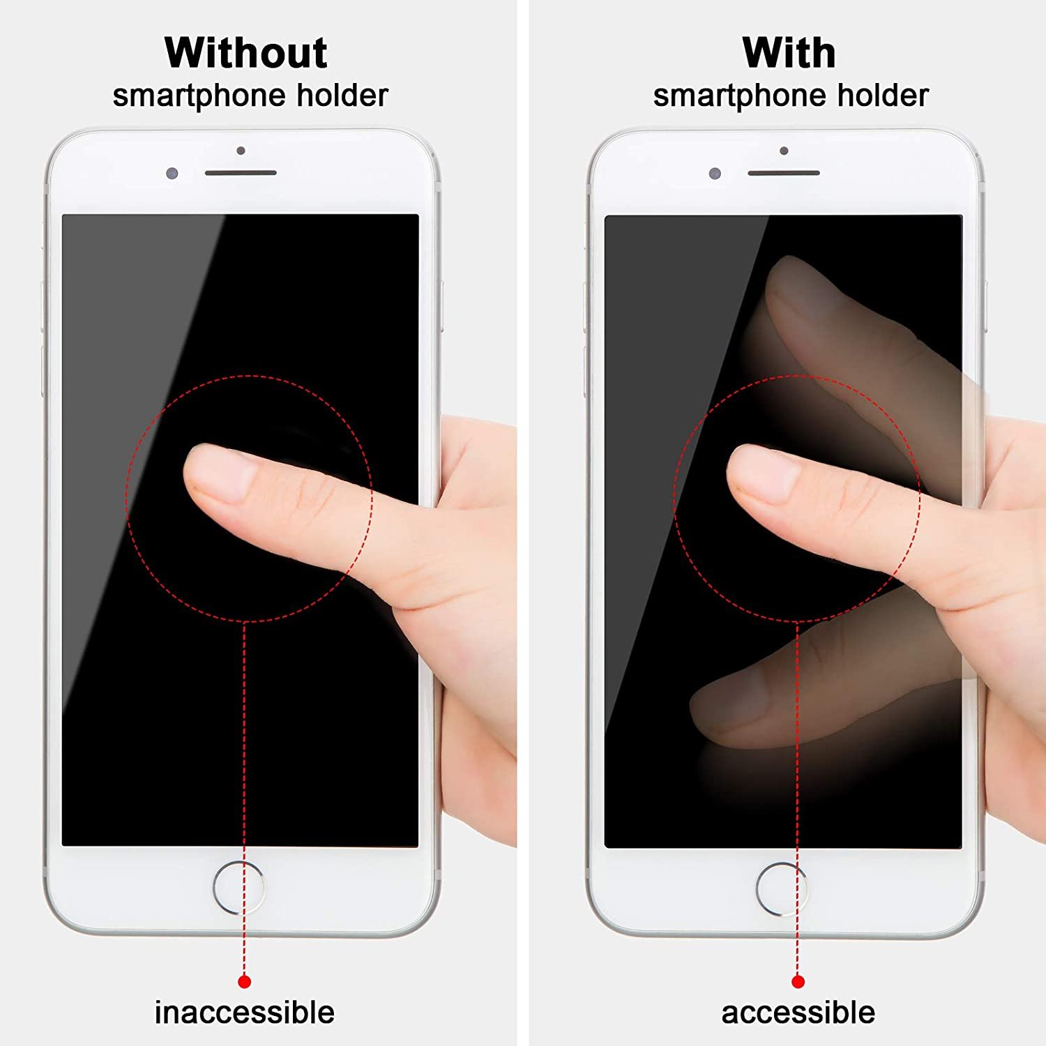 Mobile Phone Strap Finger Grip Holder, Telescopic Cell Phone Grip Stand Universal Finger Kickstand for Smartphones