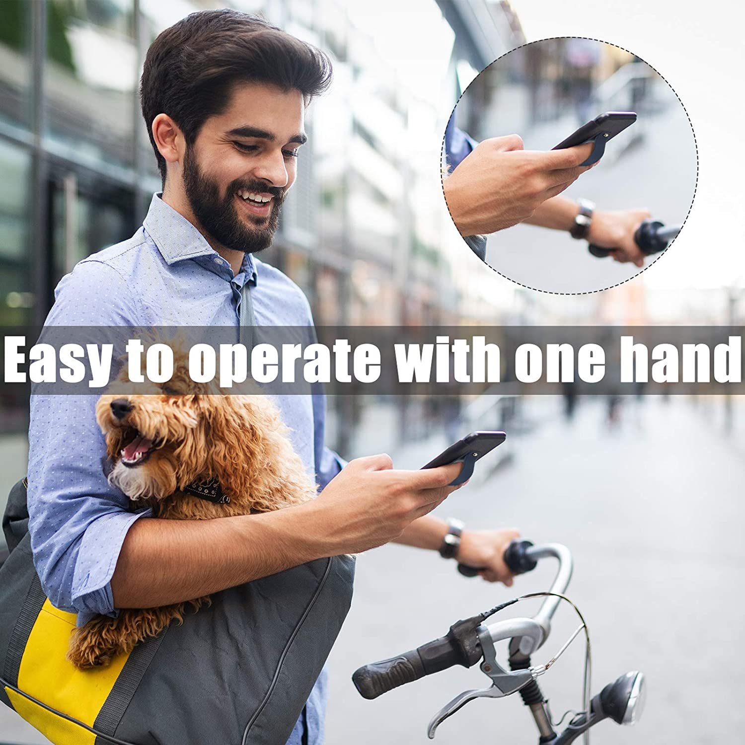 Mobile Phone Strap Finger Grip Holder, Telescopic Cell Phone Grip Stand Universal Finger Kickstand for Smartphones