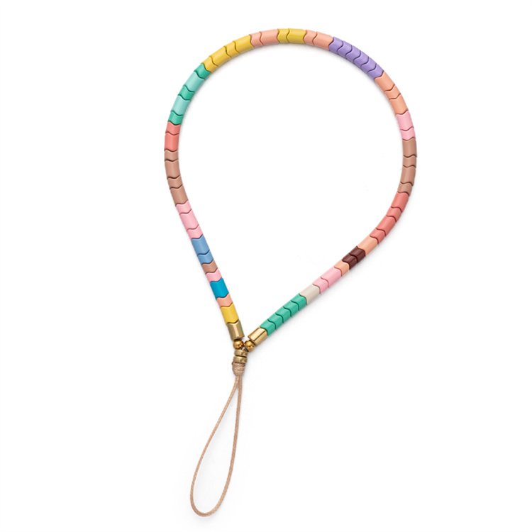 Wholesale Custom Tile Beads Wristlet Phone Straps Charms Mobile Phone Chain Handmade DIY Anti lost Phone Cords