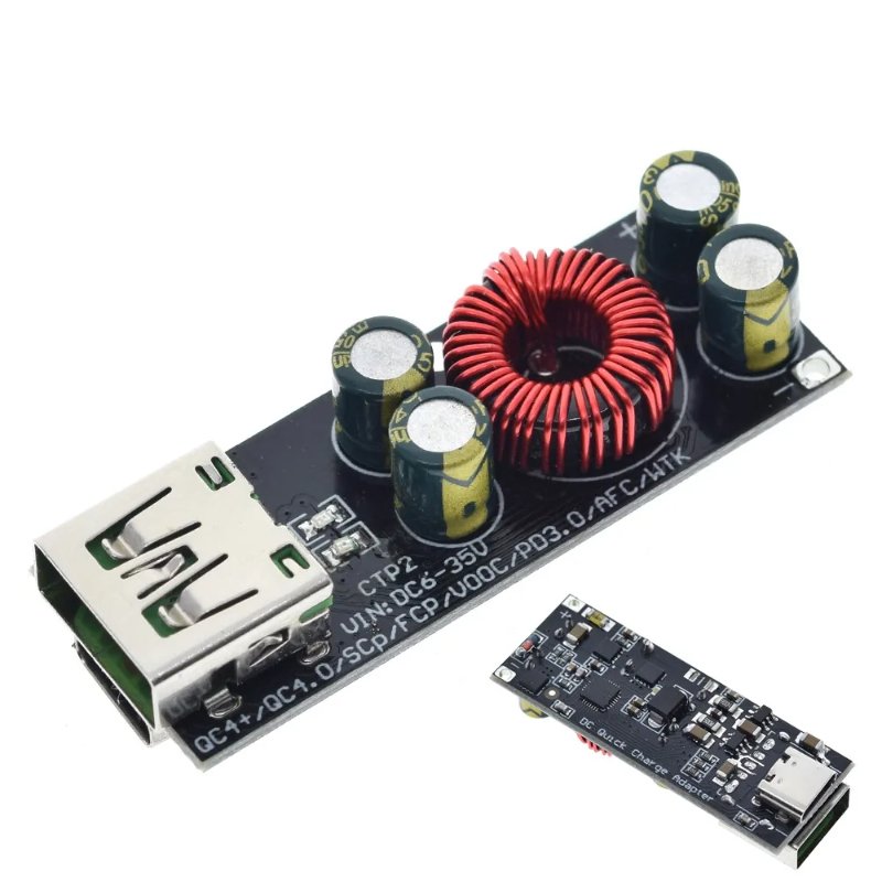 Qc4.0 Qc3.0 Usb Type-c Mobile Phone Quick Charge Adapter 6 -35v Step Down Buck Boost Module For Scp/fcp Pd