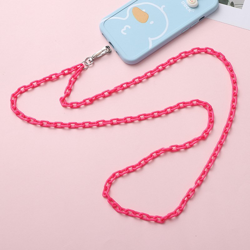 Universal Crossbody Cell Phone Neck Lanyards Acrylic Chain Mobile Phone Straps with Tether Patches