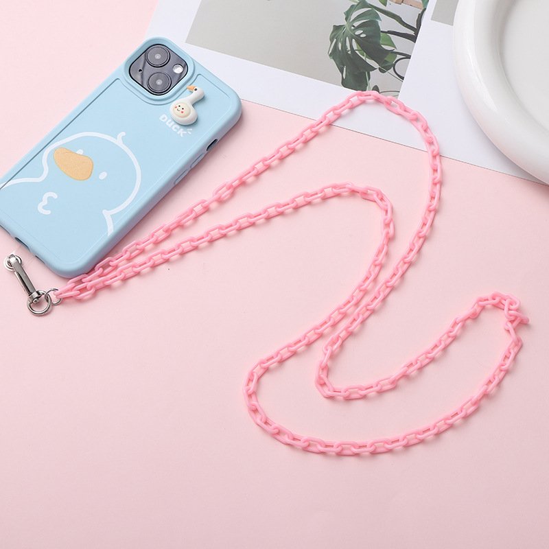 Universal Crossbody Cell Phone Neck Lanyards Acrylic Chain Mobile Phone Straps with Tether Patches