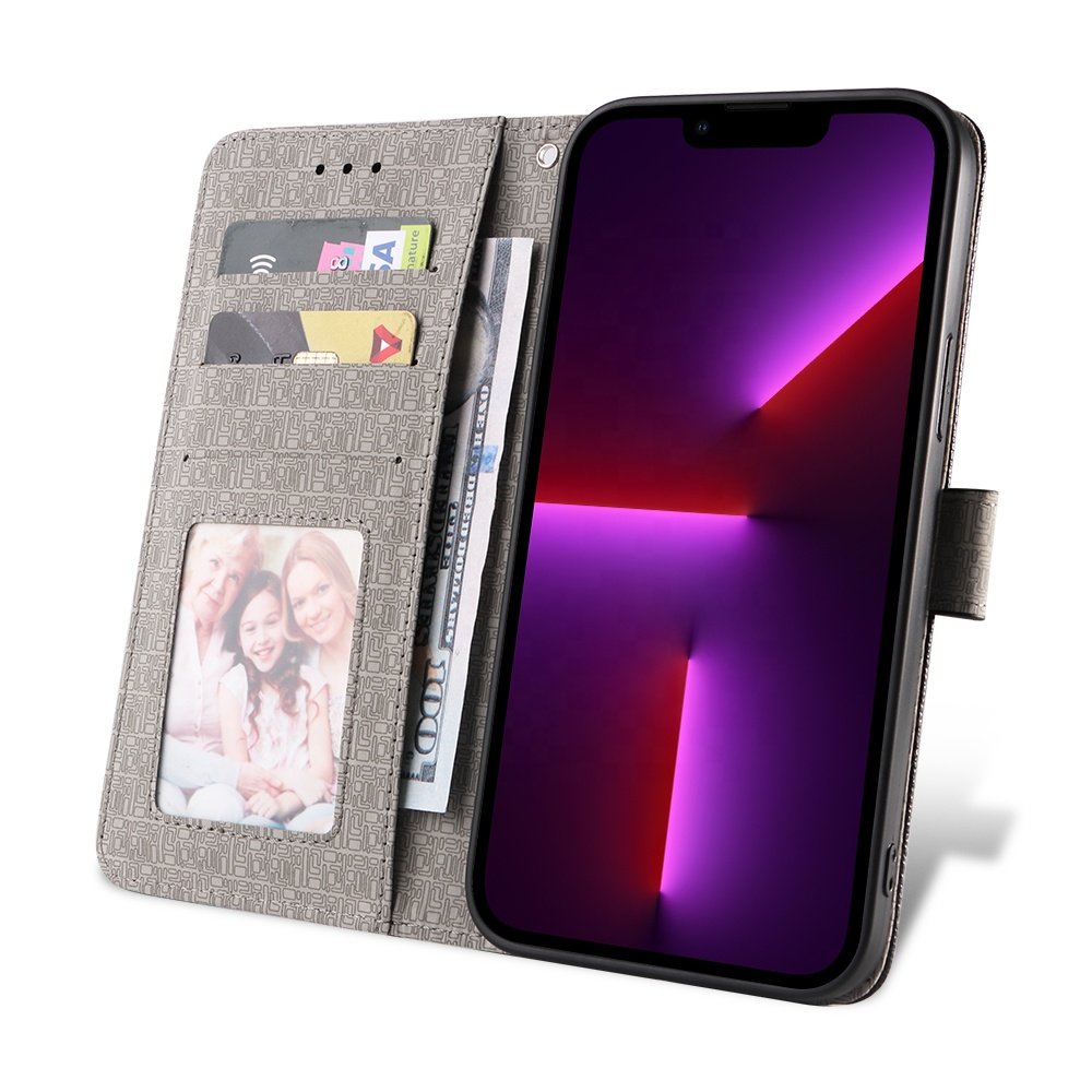Luxury leather 16 Pro Max flip phone case with card holder and strap, suitable for iPhone 13, 14, 15 Plus series phone cases