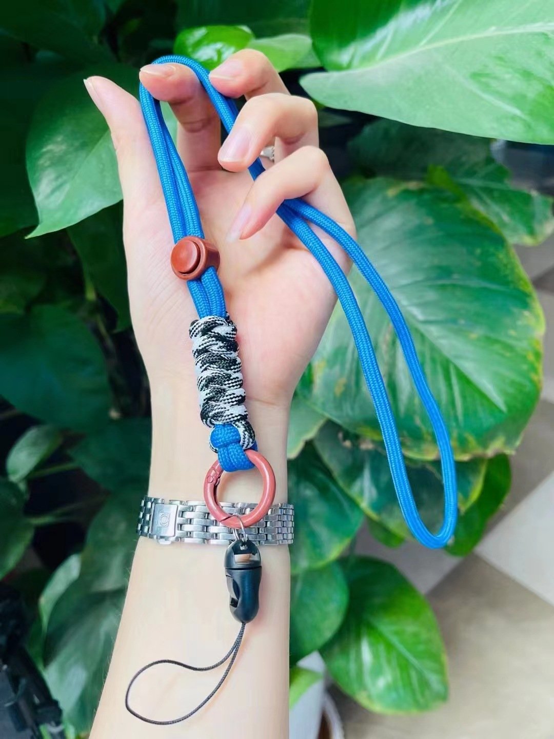 Short Custom No Minimum Order Single Woven Soft Wrist paracord lanyard Jacquard Cord Water Bottle Mobile Phone Usb Lanyard