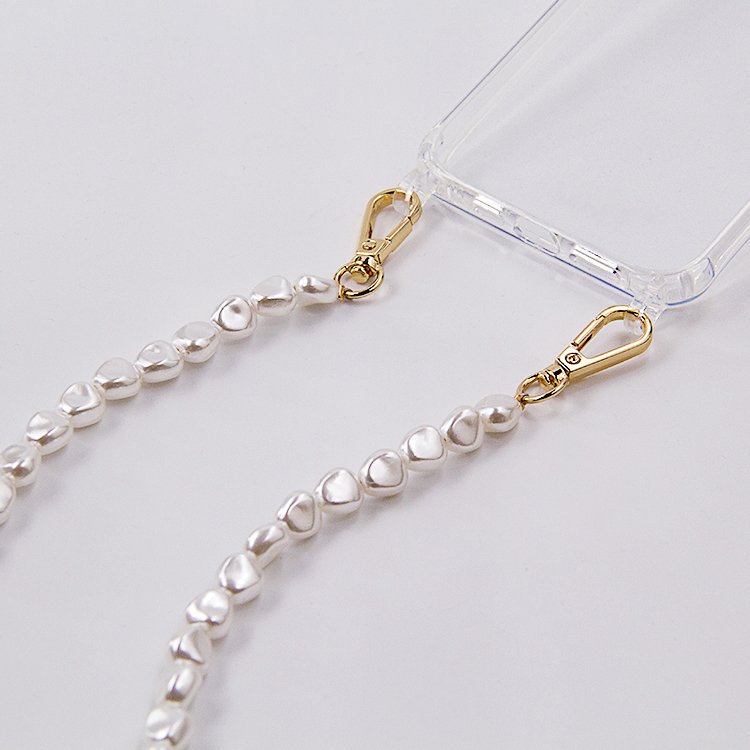 DIY Luxury Pearl Chain Bracelet Cross body Strap Shockproof TPU Acrylic Phone Cover Case for iPhone 14/13/12 PRO MAX