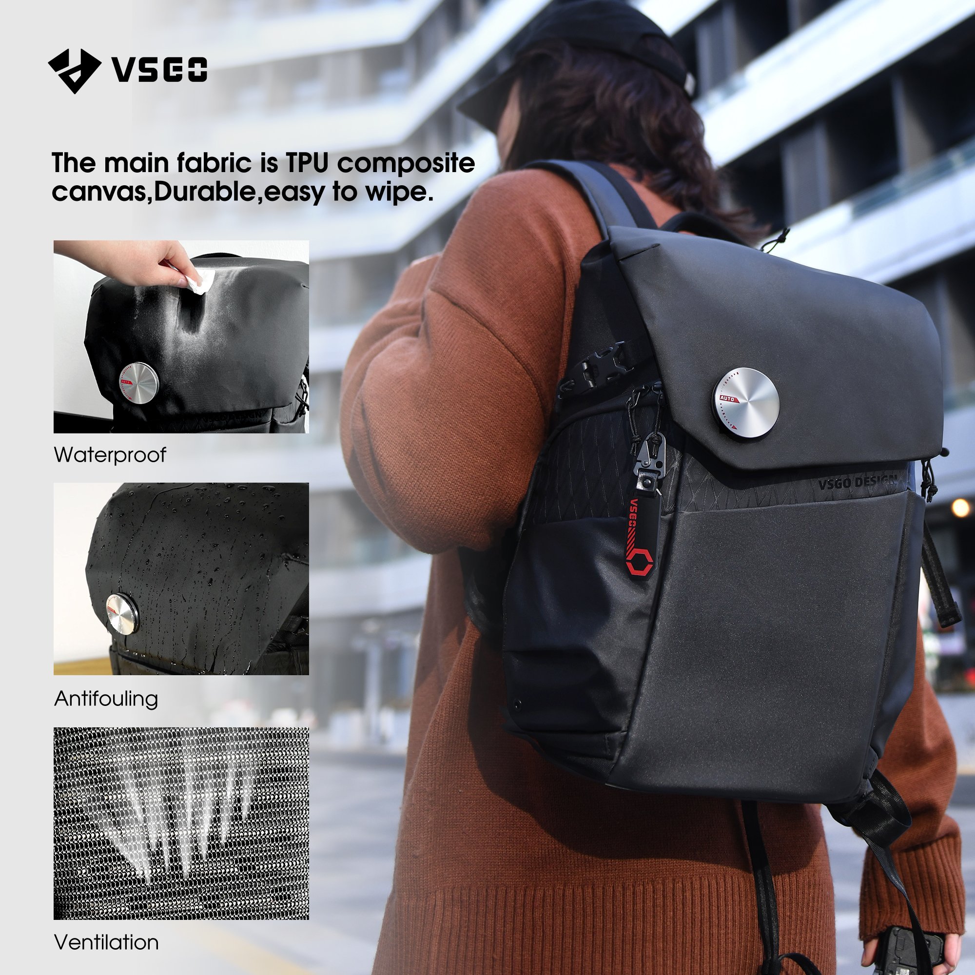 VSGO V-BP02 Black Snipe 16L Waterproof Crossbody Shaped Sling Anti Phone Trolley Photography Digital Gear Video Camera Bags