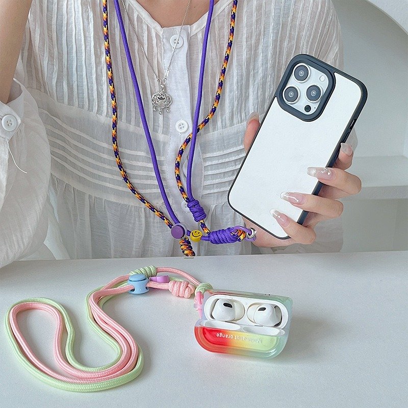 Mobile Phone Crossbody Hanging Rope Outdoor Climbing Camera Earphone Strap Anti Loss Neck Adjustable Phone Necklace Lanyard