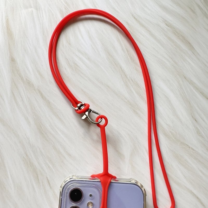 Lanyard Silicone Cover with Cord Rope Strap Mobile Phones Cover Compatible with Most Smartphones Mobile Phone