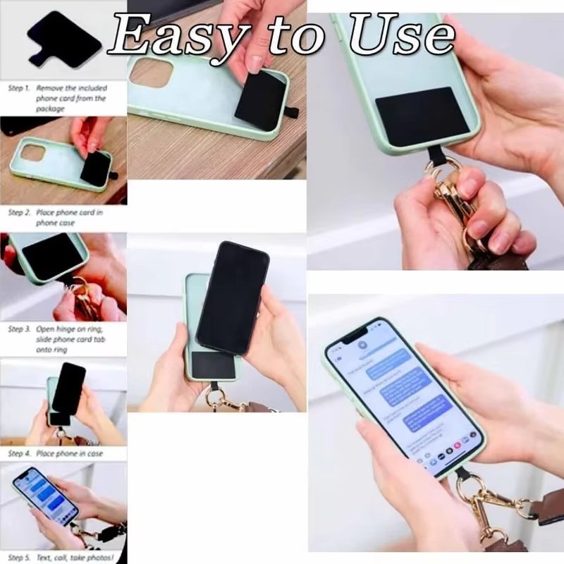 Adjustable Phone Strap With Zippered Pouch Fashion Mobile Phone Lanyard Crossbody With Wallet Anti-lost Lanyard For Women