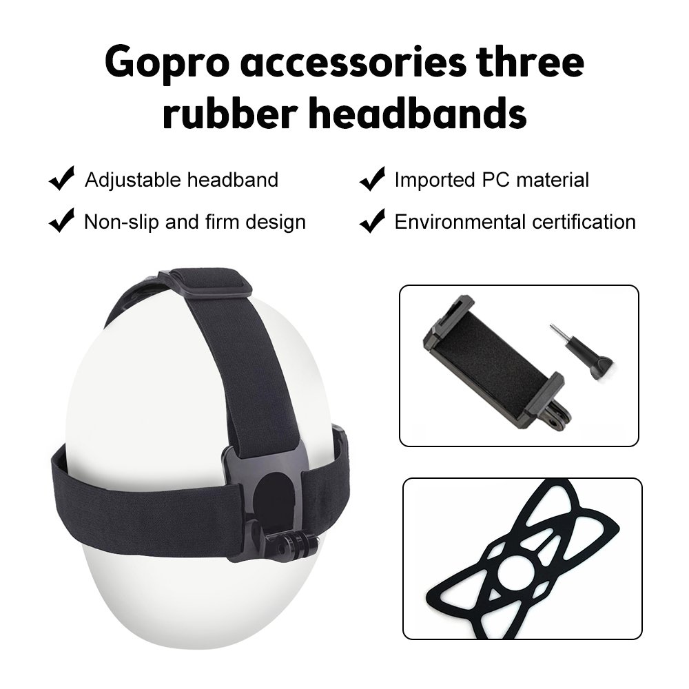 Head Strap for Gopro Hero 10 9 8 7 6 Camera Accessories Mobile Phone Clip Fix for iPhone 13 12 11 Xiaomi Samsung Huawei