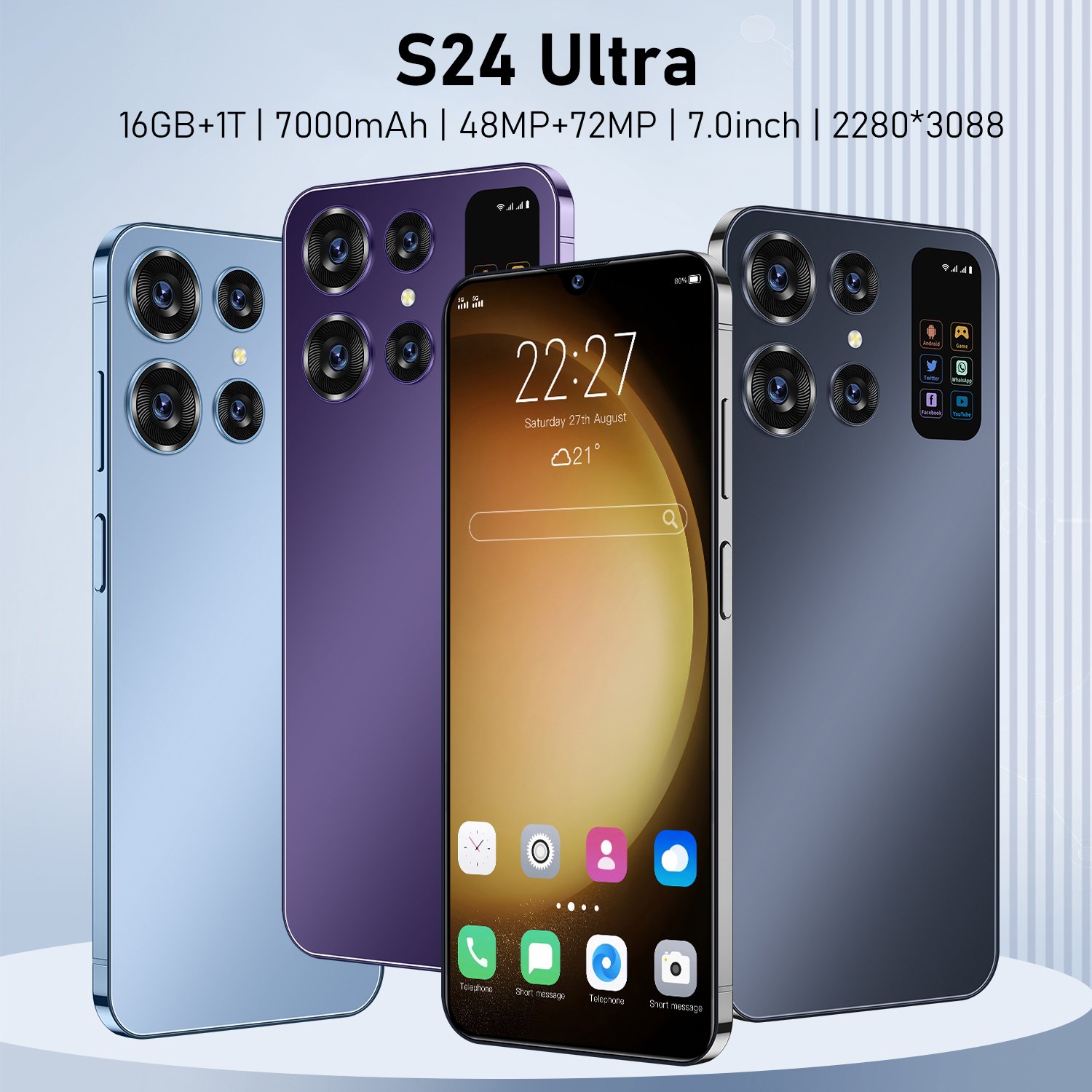 Original S24+ Ultra with wireless network function 16GB+1TB smartphone 7 "unlocked dual SIM 5G phone Android 13.0