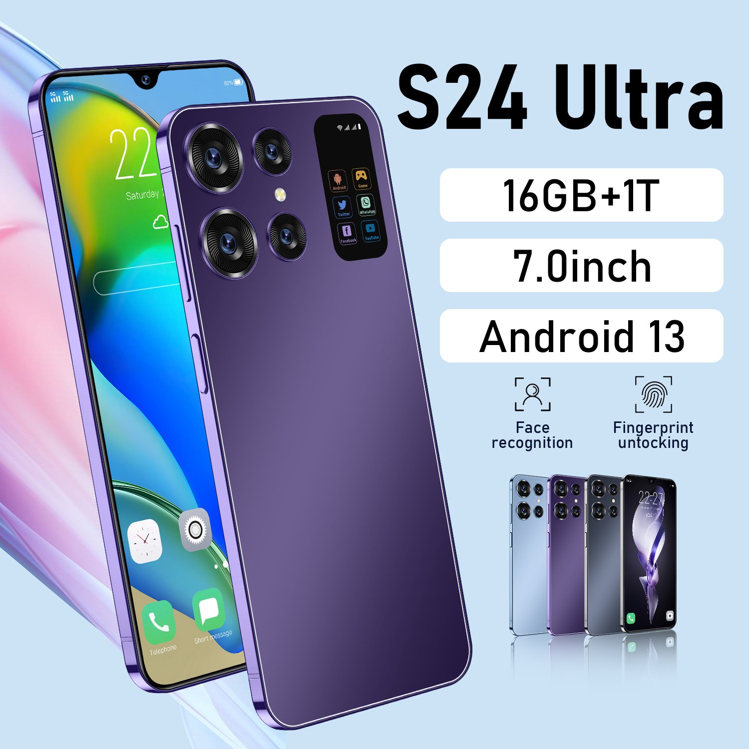 Original S24+ Ultra with wireless network function 16GB+1TB smartphone 7 "unlocked dual SIM 5G phone Android 13.0