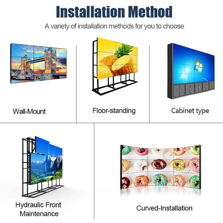 VETO LCD Indoor 43 46 49 55 Inch 4k 2x2 3x3 Splicing Screen Advertising Display 3.5mm Narrow Bezel LCD Video Wall Monitor Panel