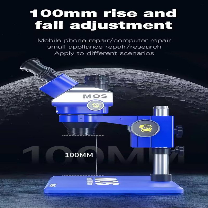 MCN MOS300-B11 Digital Trinocular Stereo Microscope USB TYPE-C Port Electronic Camera with 1:7.5 Magnification for Mobile Repair