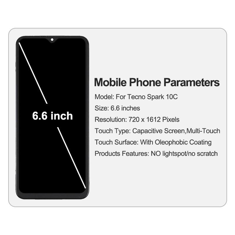 Mobile phone LCDs for Tecno Spark 10c KI5K lcd wholesaler for Tecno Spark 10c display for Tecno Spark 10c screen replacement