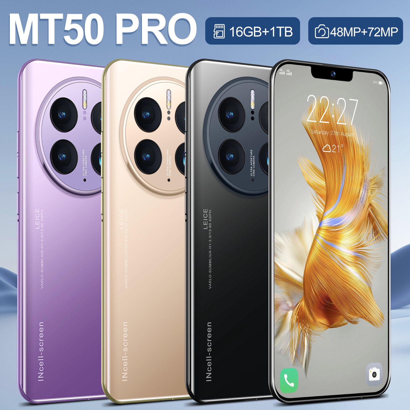 Smartphone MA 50 PRO 7.3-inch large screen smartphone 5 million pixels Android 8.1 (1+8